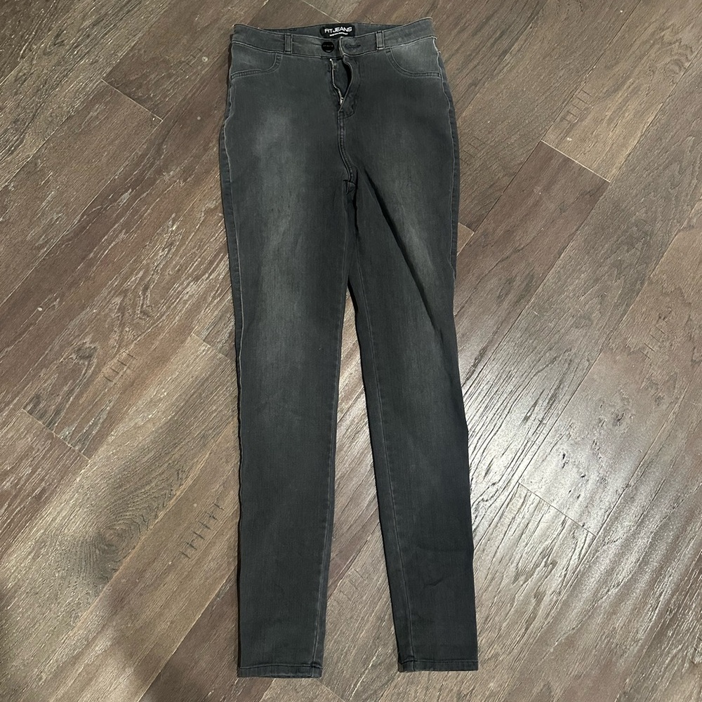 FITJEANS Women's Charcoal High Rise Jeans